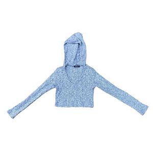 Fashion Nova Cropped Hoodie Gray XS